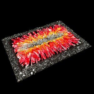 Strawberry Bloom Crystal Edge Vanity Tray | Jewelry Tray | Perfume Tray